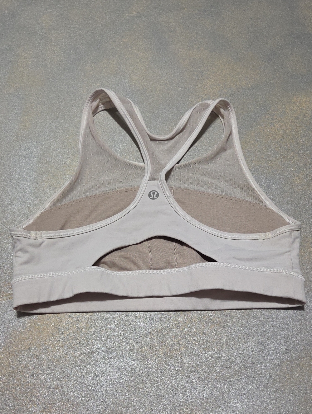 lululemon athletica Light Beige Mesh Racerback Sports Bra size 6